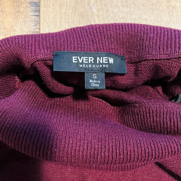 Ever New Wine Coloured Loose Fit Wool Turtleneck Sweater, Size S - Picture 11 of 12